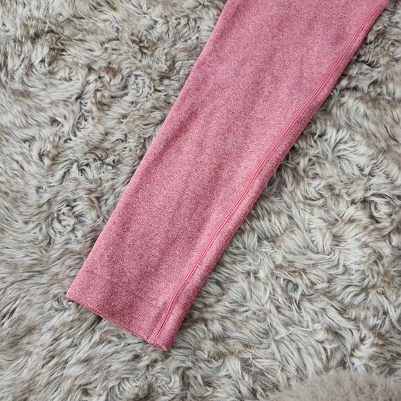 High Rise Ankle Length Pink Athletic Leggings Tummy Control Waist Size Medium - Picture 3 of 7